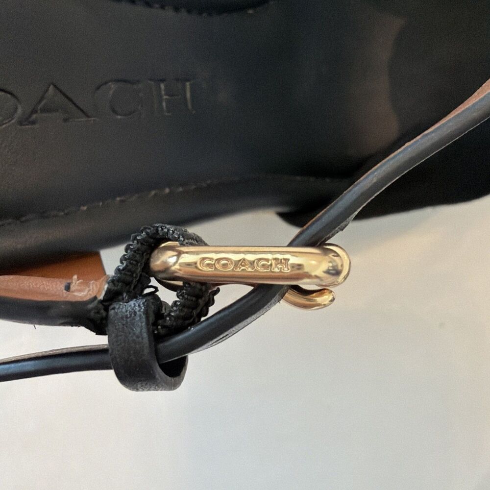 COACH Womens Sz 5 Espadrilles Katey Wedge Sandals Black Suede Peep Toe Resort - Picture 8 of 14